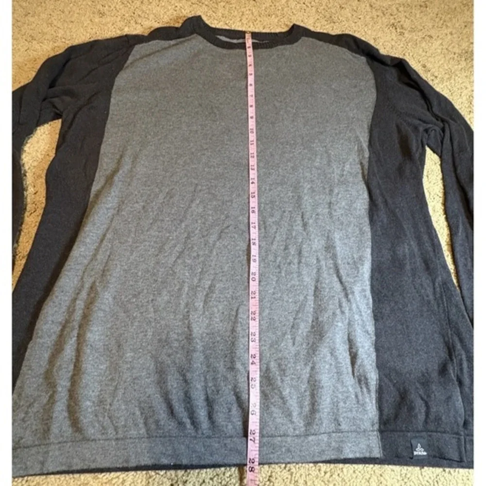 PrAna‎ Sweater Men's Large Gravel/Gray 100% Organic Cotton Pullover Soft Boho